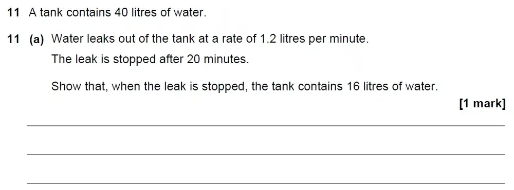 Question 11(a) - GCSE AQA Higher Maths Past Paper 2 (Calculator) - November 2022