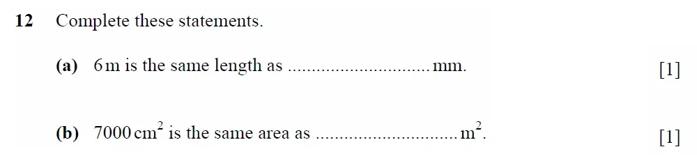 Question 12(a,b) - Cambridge IGCSE Maths Past Papers - Core Calculator 2020 - Specimen Paper 1