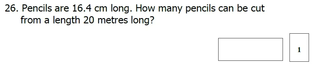 Question 26 - St Mary's School – Yr 6 Maths Sample Test Paper - 2026