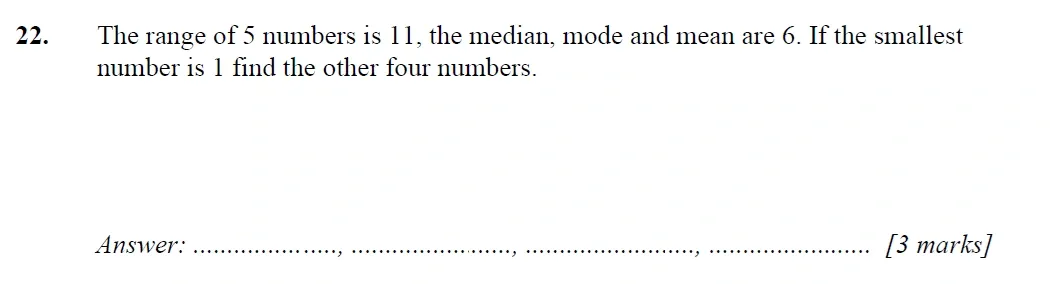 Question 22 - Merchant Taylors School - 11+ Exam Maths Specimen Paper 1 - 2026