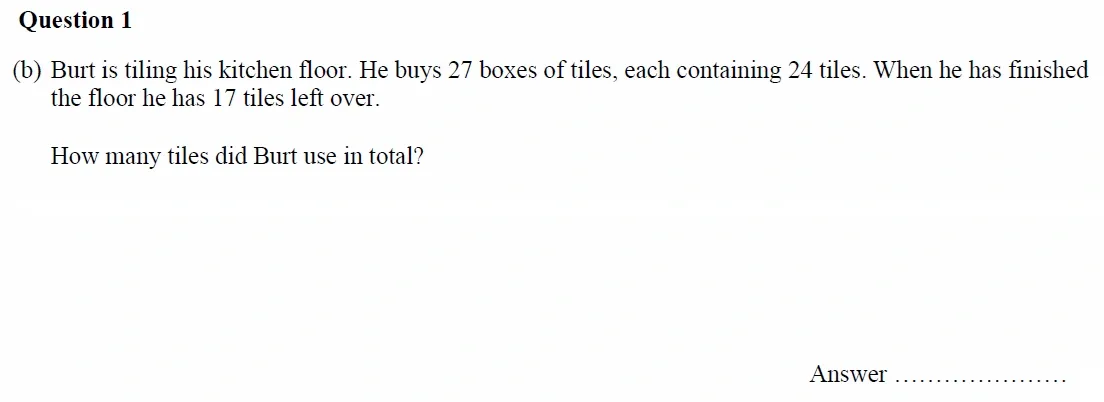 Question 01(b) - Oundle School - 11 Plus Maths Junior Entrance Exam - 2023