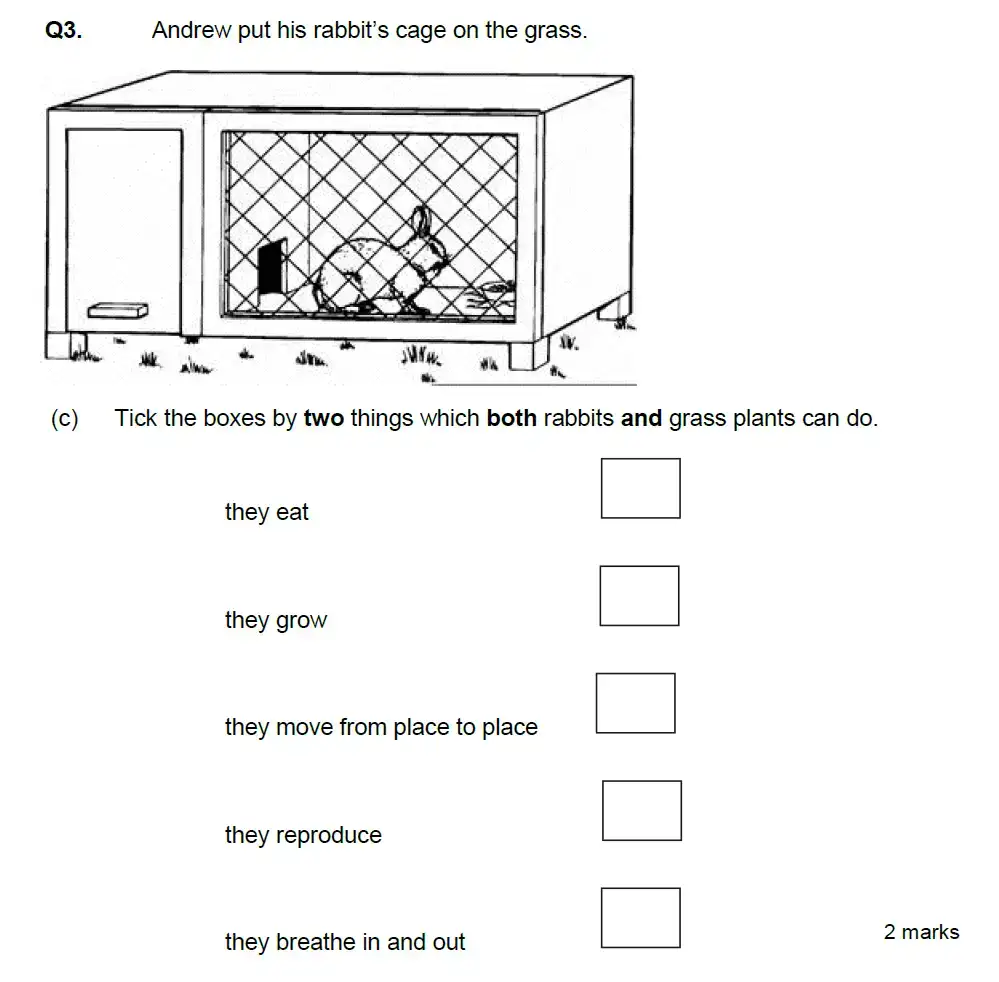Question 10 - Aldenham School - 13 Plus Biology Exam Paper 2020