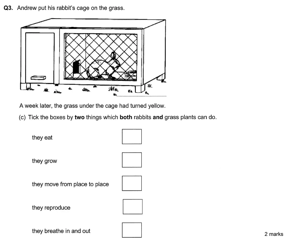 Question 11 - Aldenham School - 13 Plus Biology Sample Paper 2015