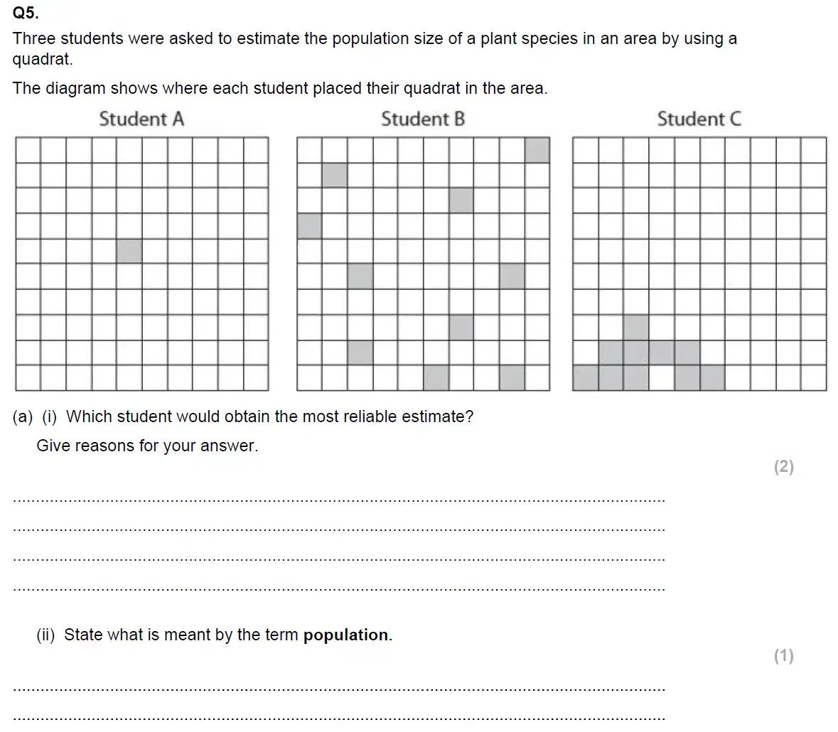 Question 7 - Glenalmond College - 13 Plus Biology Scholarship Exam Paper 2020