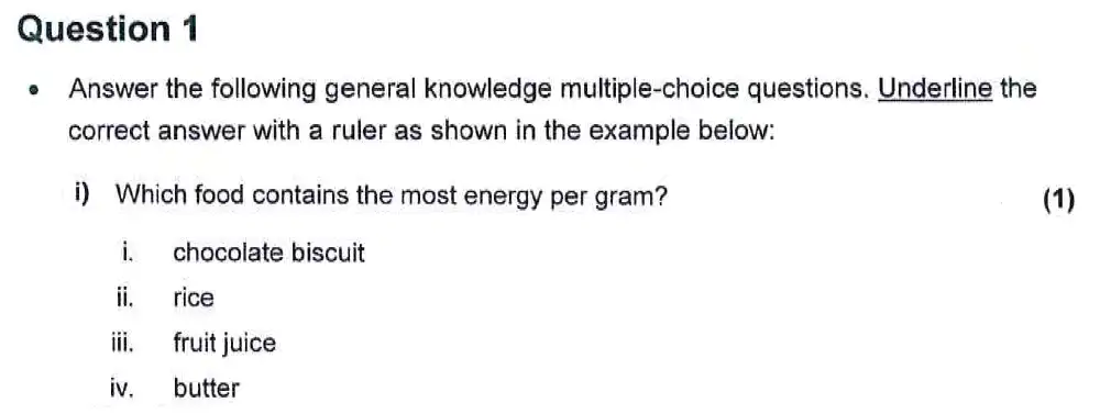 Question 6 - Harrow School - 13 Plus Biology Scholarship Sample Paper 2 - 2015