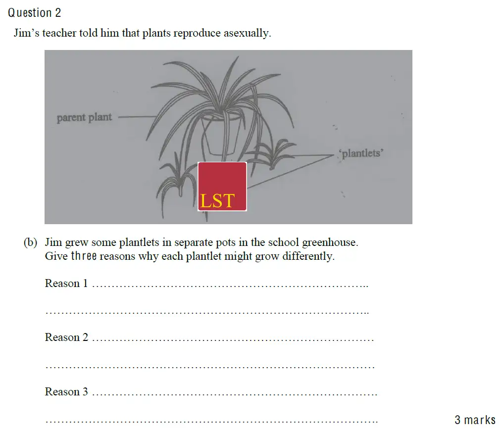 Question 4 - Mill Hill School - 13 Plus Biology Sample Paper 2010