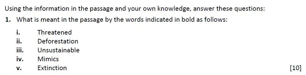 Question 1 - Radley School - 13 Plus Biology Scholarship Sample Paper 2015
