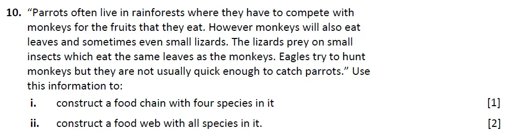 Question 11 - Radley School - 13 Plus Biology Scholarship Sample Paper 2015