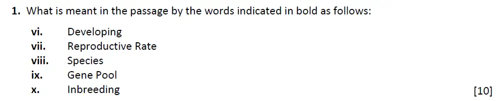 Question 2 - Radley School - 13 Plus Biology Scholarship Sample Paper 2015