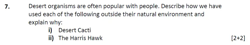 Question 8 - Radley School - 13 Plus Biology Scholarship Sample Paper 2017