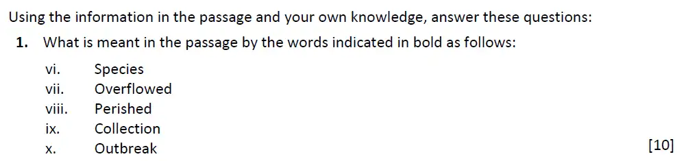 Question 2 - Radley School - 13 Plus Biology Scholarship Sample Paper 2018