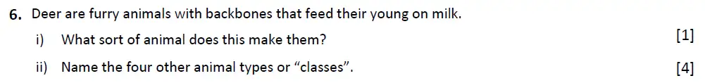 Question 7 - Radley School - 13 Plus Biology Scholarship Sample Paper 2018