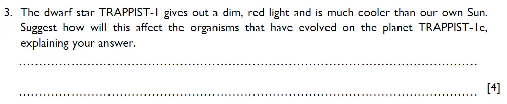 Question 3 - Shrewsbury School - 13 Plus Biology Scholarship Exam Paper 2017