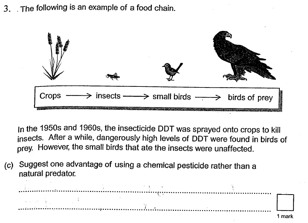 Question 10 - St Georges College Weybridge - 13 Plus Biology Scholarship Exam Paper