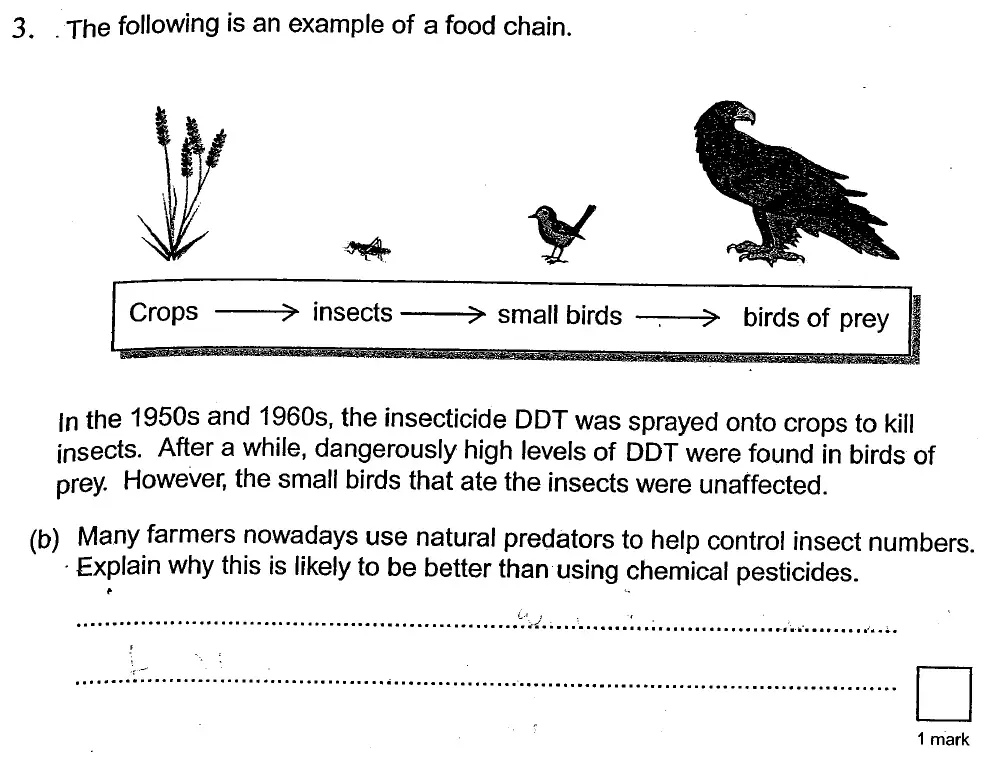 Question 9 - St Georges College Weybridge - 13 Plus Biology Scholarship Exam Paper