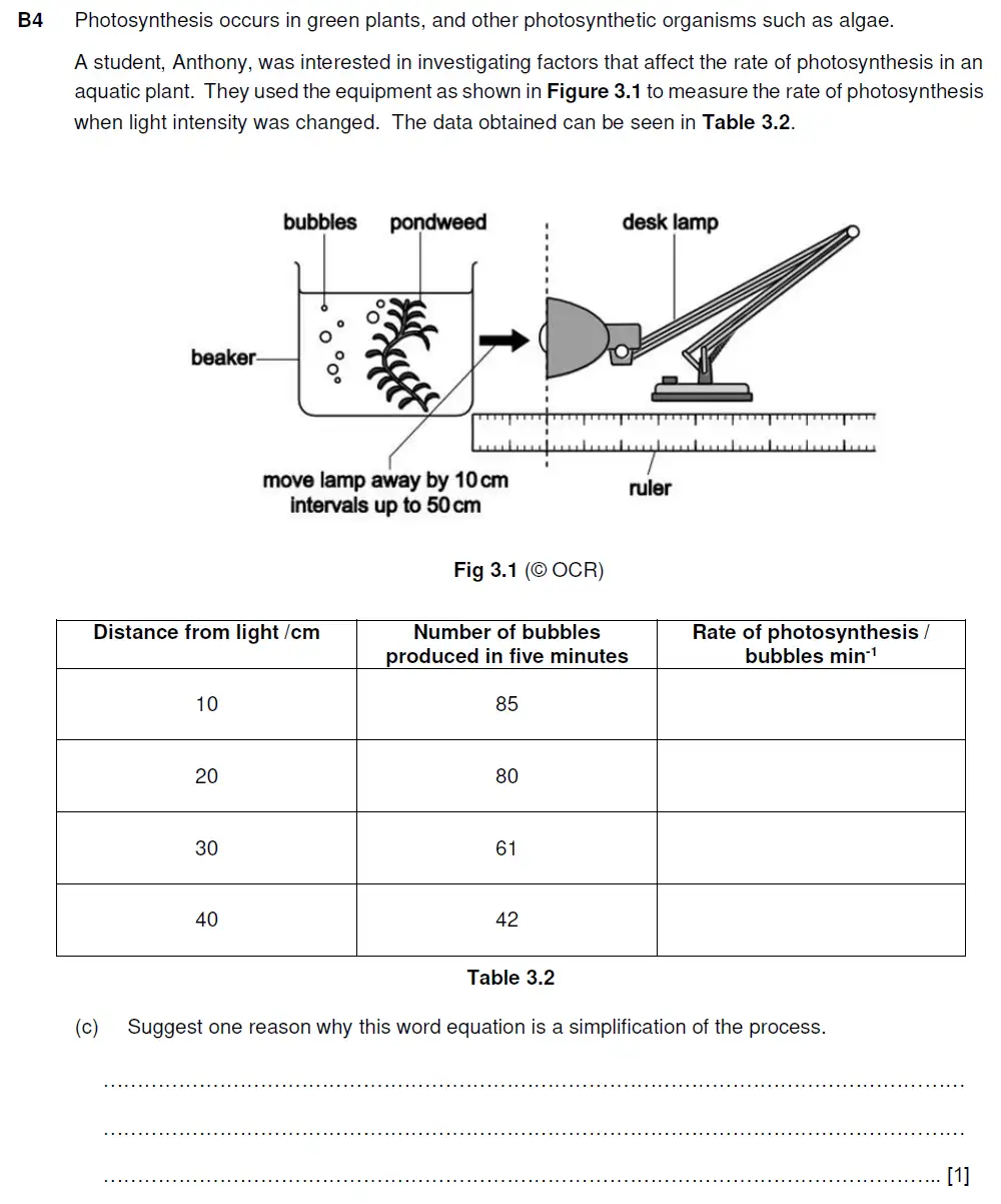 Question 15 - Westminster School - 13 Plus Biology Sample Paper 2019
