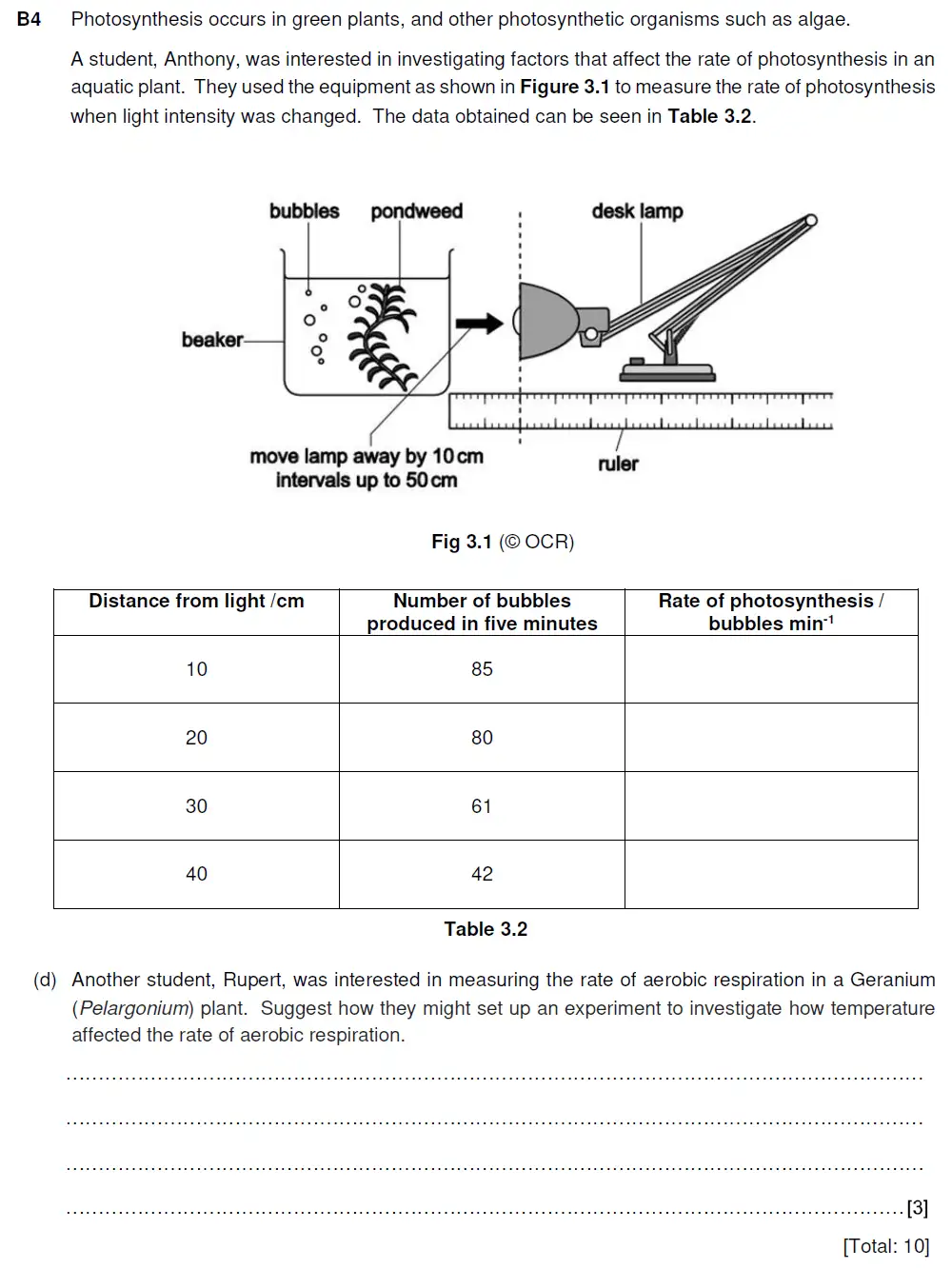 Question 16 - Westminster School - 13 Plus Biology Sample Paper 2019