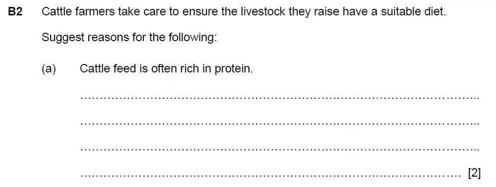 Question 2 - Westminster School - 13 Plus Biology Scholarship Exam Paper 2015
