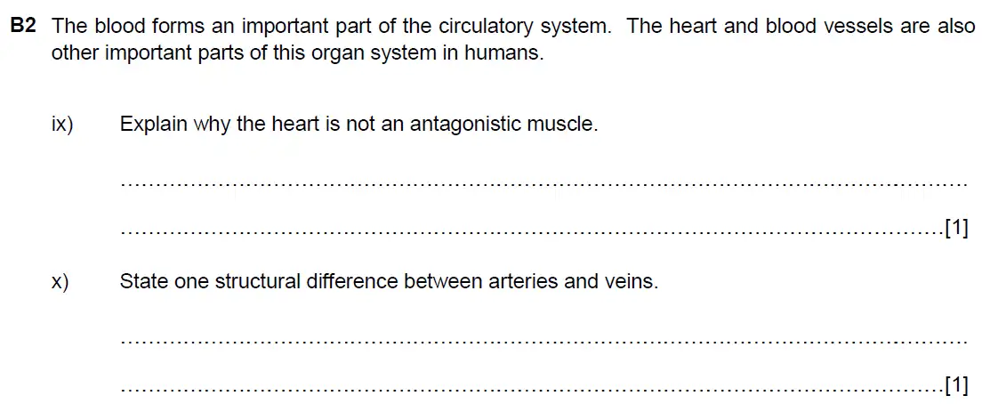 Question 14 - Westminster School - 13 Plus Biology Scholarship Exam Paper 2017