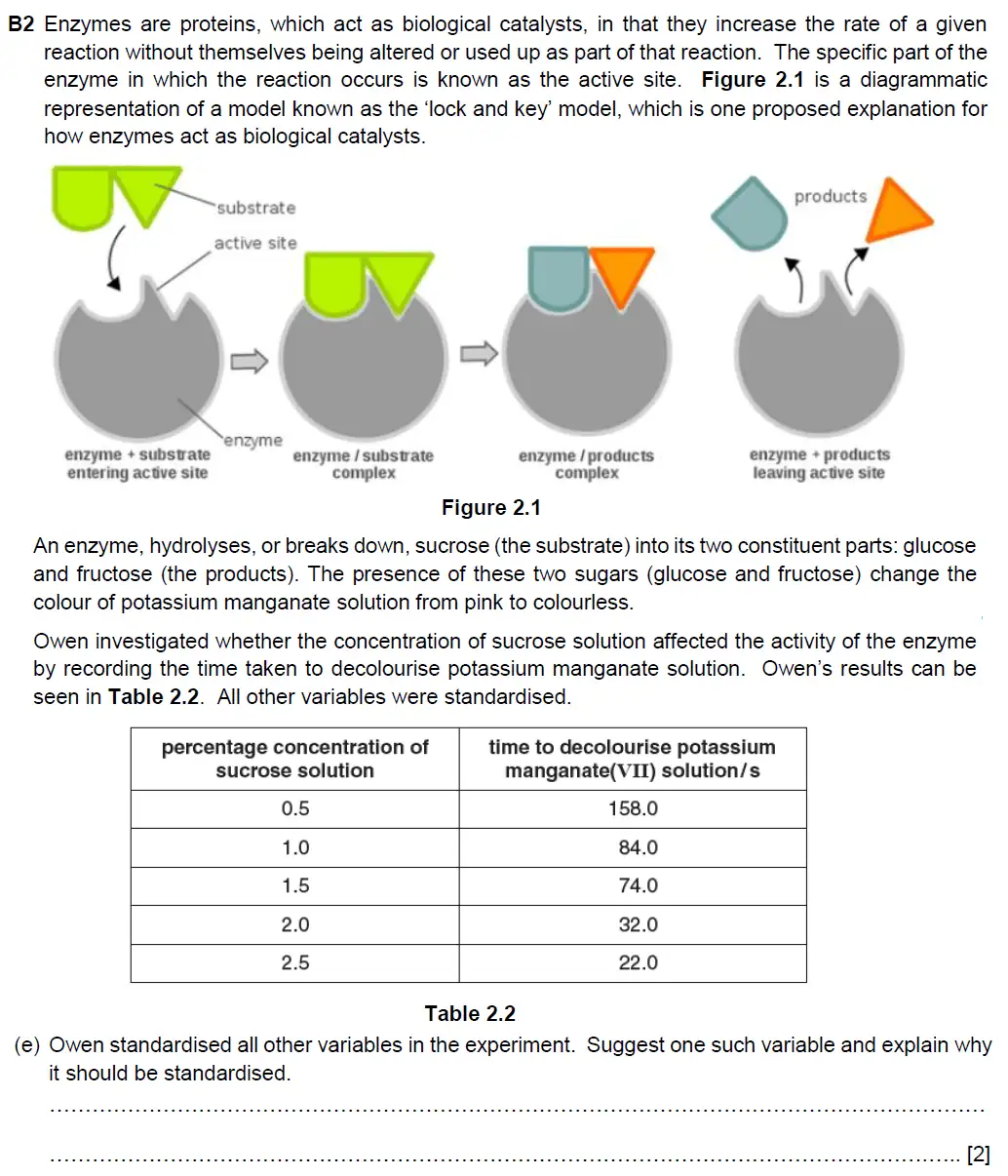 Question 12 - Westminster School - 13 Plus Biology Scholarship Exam Paper 2018