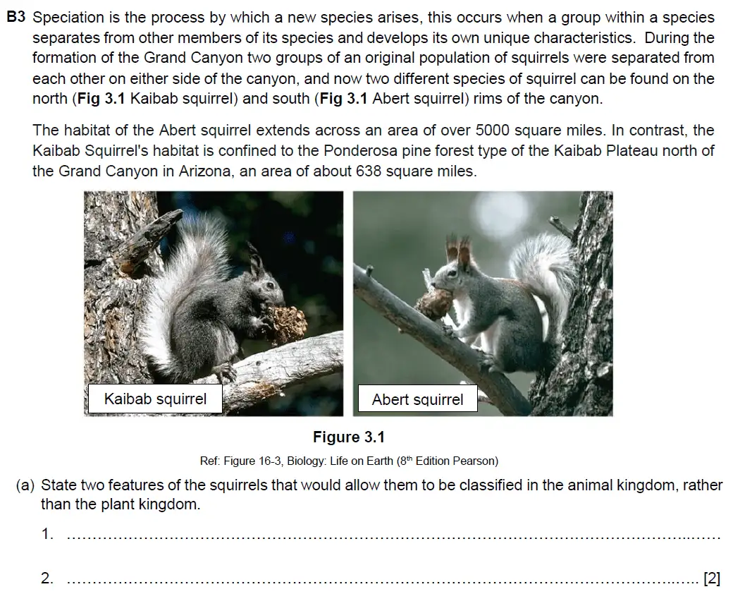 Question 15 - Westminster School - 13 Plus Biology Scholarship Exam Paper 2018