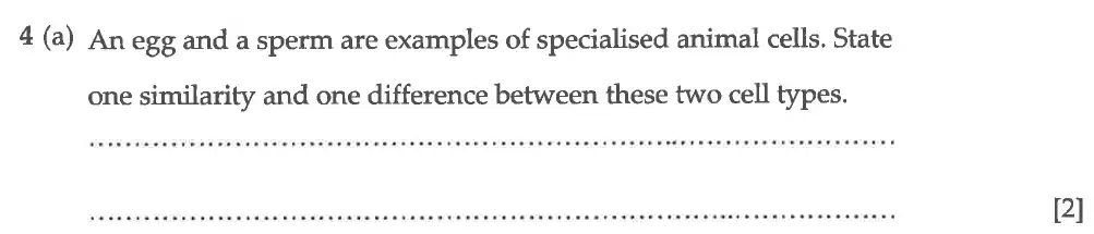 Question 10 - Winchester College - 13 Plus Biology Election Exam Paper 2016