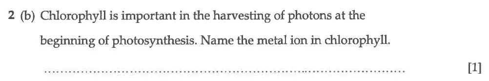 Question 4 - Winchester College - 13 Plus Biology Election Exam Paper 2016