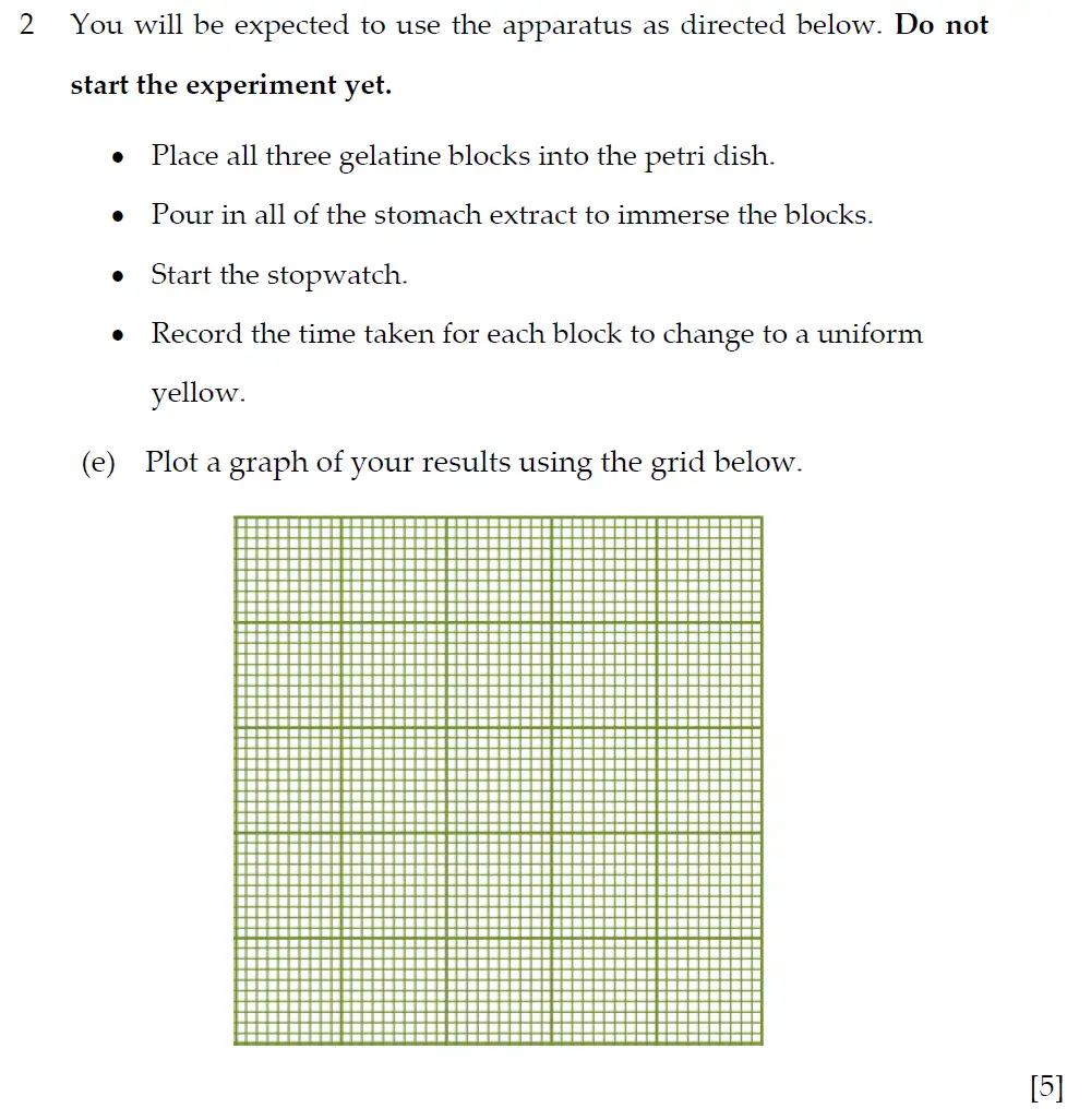 Question 7 - Winchester College - 13 Plus Biology Practical Election Exam Paper 2018