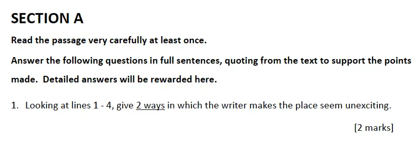 Question 01 - Alleyn’s School – 13 Plus English Sample Exam Paper 1
