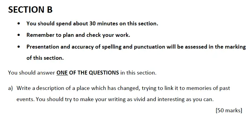 Writing task 01 - Alleyn’s School – 13 Plus English Sample Exam Paper 1