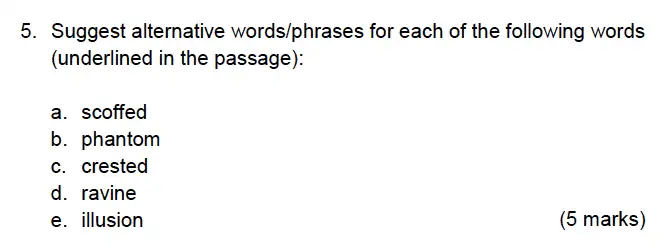 Question 05 - Alleyn’s School – 13 Plus English Sample Exam Paper 2