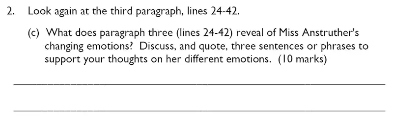 Question 04 - Dulwich College – Year 9 English Specimen Paper