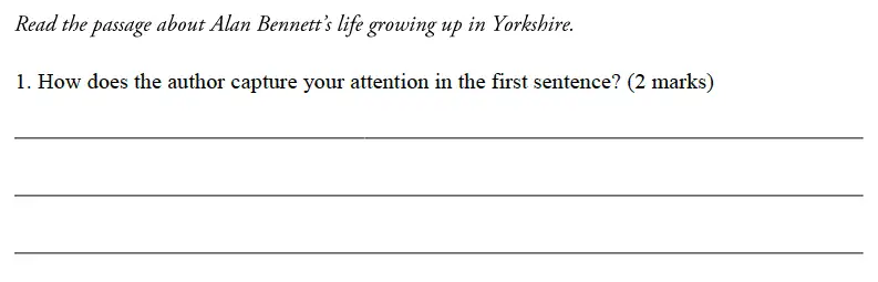 Question 01 - Forest School – 13 Plus English Sample Paper 1