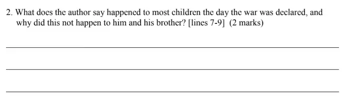 Question 02 - Forest School – 13 Plus English Sample Paper 1