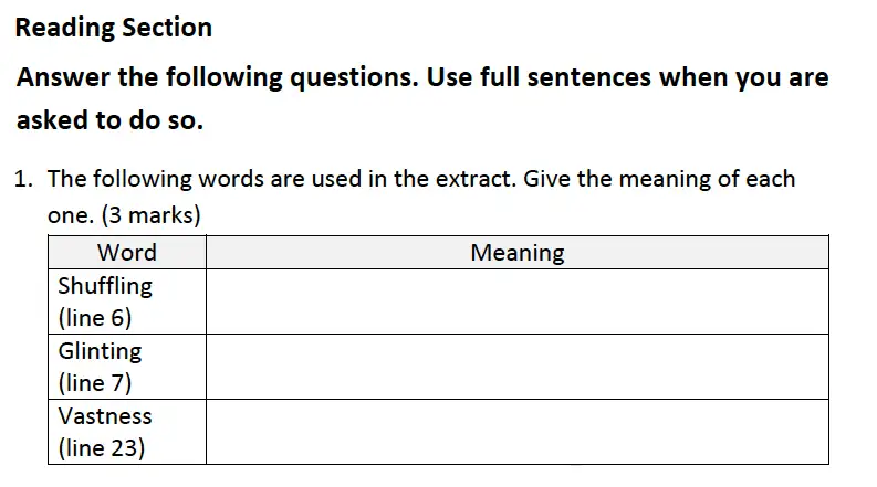 Question 01 - Reigate Grammar School – 13 Plus Pre-Test English Sample Paper 2018