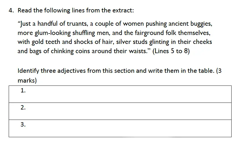 Question 04 - Reigate Grammar School – 13 Plus Pre-Test English Sample Paper 2018