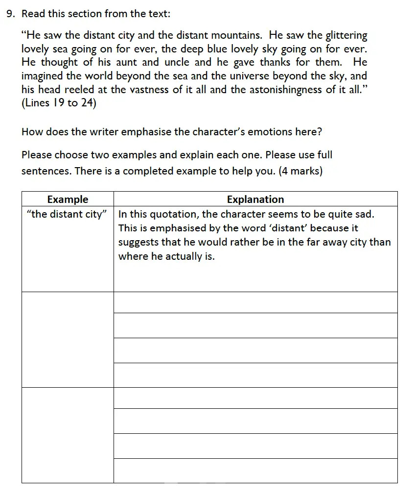 Question 09 - Reigate Grammar School – 13 Plus Pre-Test English Sample Paper 2018