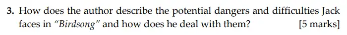 Question 03 - Sevenoaks School – Year 9 English Sample Paper 2009