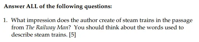 Question 01 - Sevenoaks School – Year 9 English Sample Paper 2010