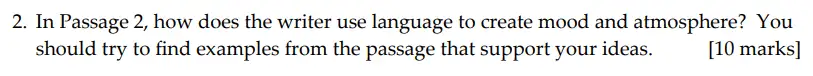 Question 02 - Sevenoaks School – Year 9 English Sample Paper 2014