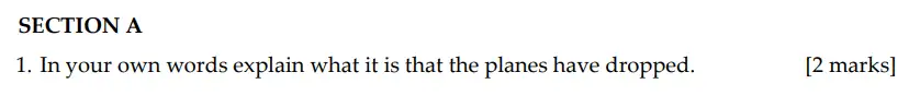 Question 01 - Sevenoaks School – Year 9 English Sample Paper 2015