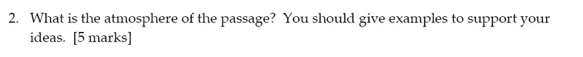 Question 02 - Sevenoaks School – Year 9 English Sample Paper 2018