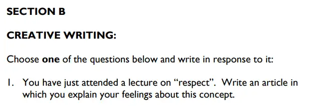 Writing task 01 - The John Lyon School – 13 Plus English Entrance Exam