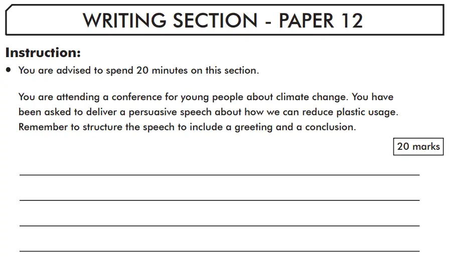 Writing task 01 - Writing Section - Paper 12