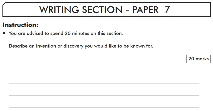 Writing task 01 - Writing Section - Paper 7