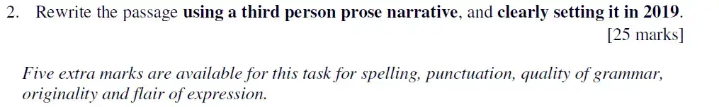 Writing task 02 - Eton College - 13 Plus English Scholarship Exam 2019