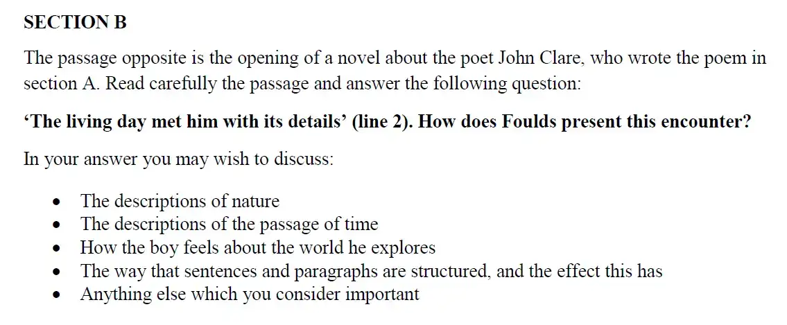 Question 02 - St Paul's School - 13+ English Scholarship Exam 2015
