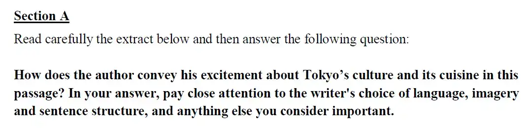 Question 01 - St Paul's School - 13 Plus English Scholarship Exam 2016