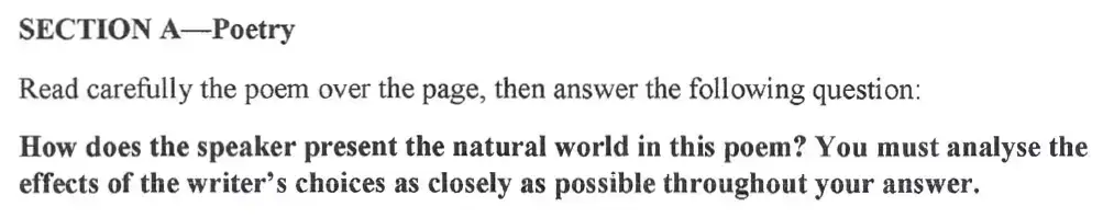 Question 01 - St Paul's School - 13 Plus English Scholarship Exam 2018