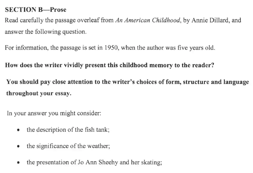 Question 01 - St Pauls School - 13 Plus English Scholarship Exam 2019